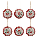 Melrose Metal Merry Christmas Snowflake Disc Ornament (Set of 6)