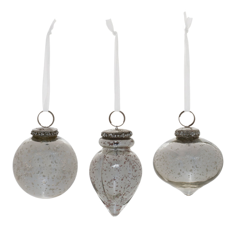 Melrose Grey Mercury Glass Ornament (Set of 6)