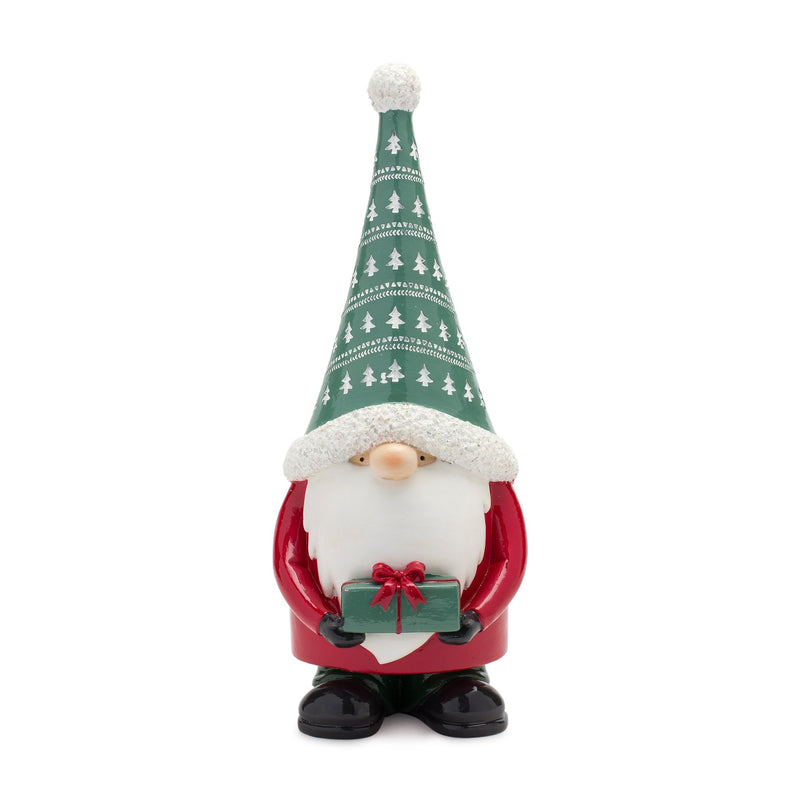 Melrose Stone Holiday Gnome Figurine with Present Accent (Set of 2)