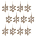 Melrose Traditional Wood Snowflake Ornament (Set of 12)