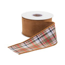 Melrose Burnt Orange Polyester Wired Ribbon (Set of 2)