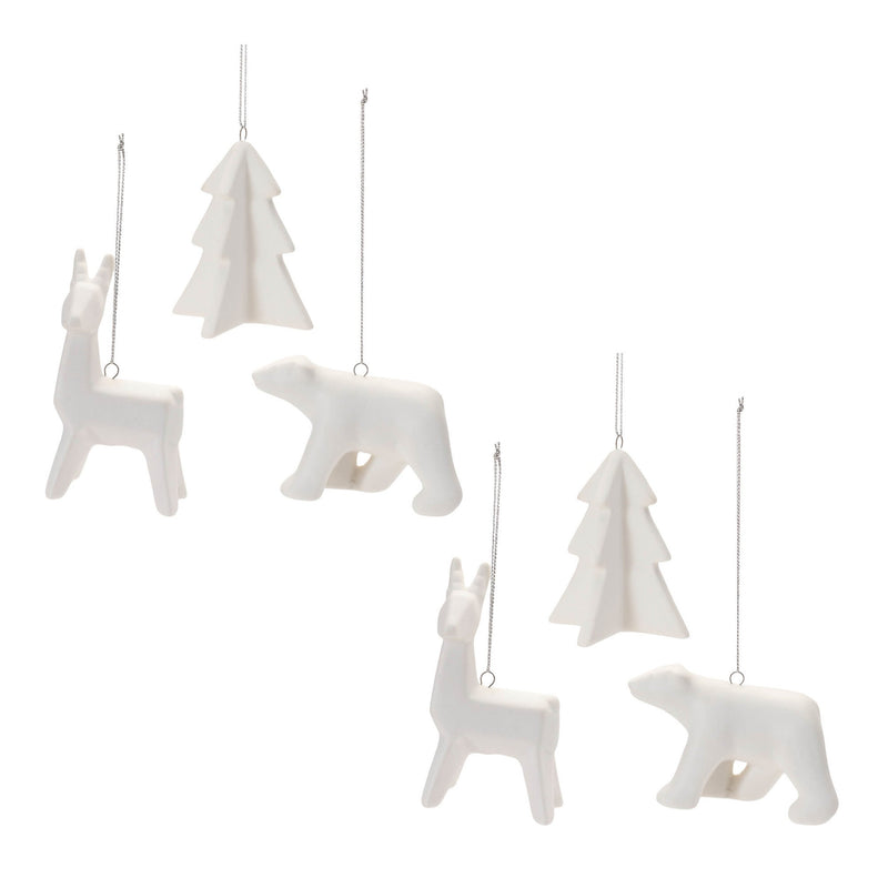 Melrose Modern Ceramic Animal Ornaments (Set of 6)