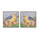 Melrose Framed Bird Canvas Block Wall Decor, Wood