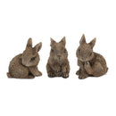Melrose Bunny (Set of 3) 4.5"H, 4.75"H, 5"H Brown Resin