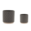 Melrose Ceramic Diamond Pattern Planter Set of 2 Planter, Ceramic
