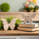 Melrose Carved Butterfly Shelf Sitter (Set of 4) Beige Decor Home Accent