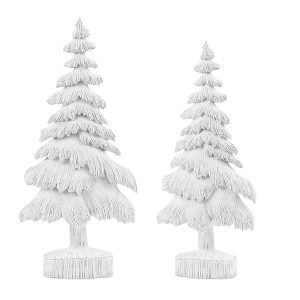Melrose White Washed Pine Tree (Set of 2)