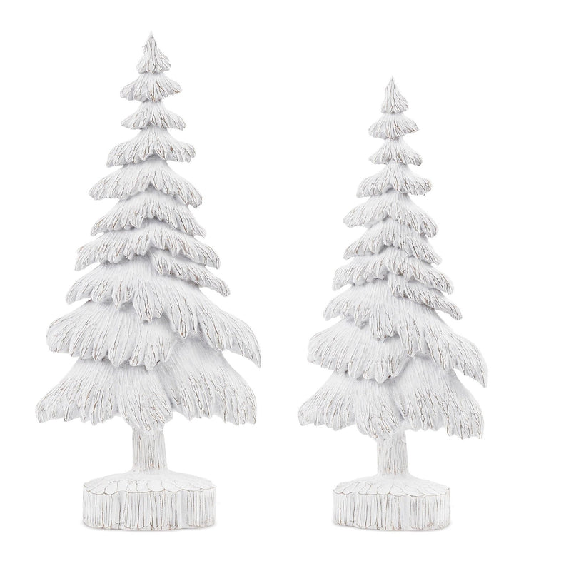 Melrose White Washed Pine Tree (Set of 2)