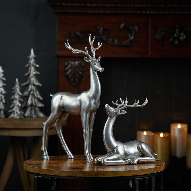 Melrose Metallic Deer Figurine (Set of 2)