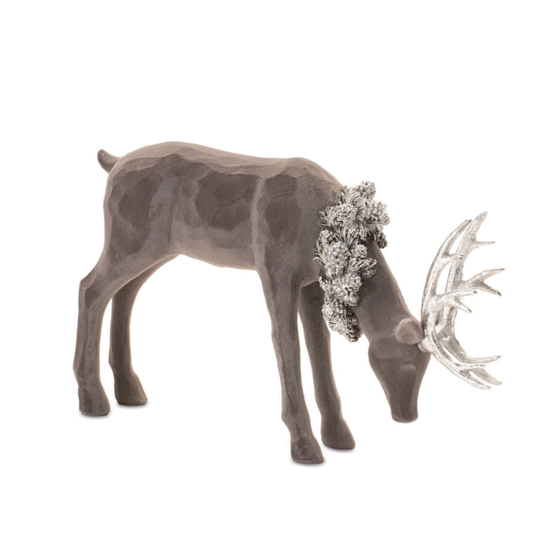 Melrose Velvet Holiday Deer Figurine (Set of 2)