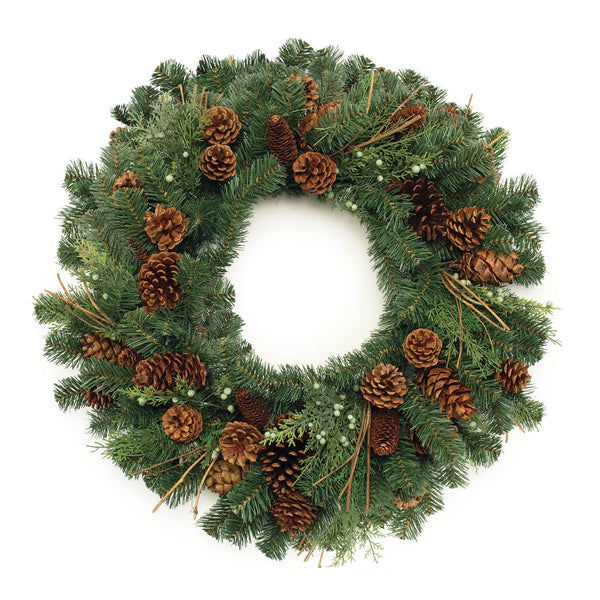 Melrose Mixed Pine and Pinecone Wreath 32"D