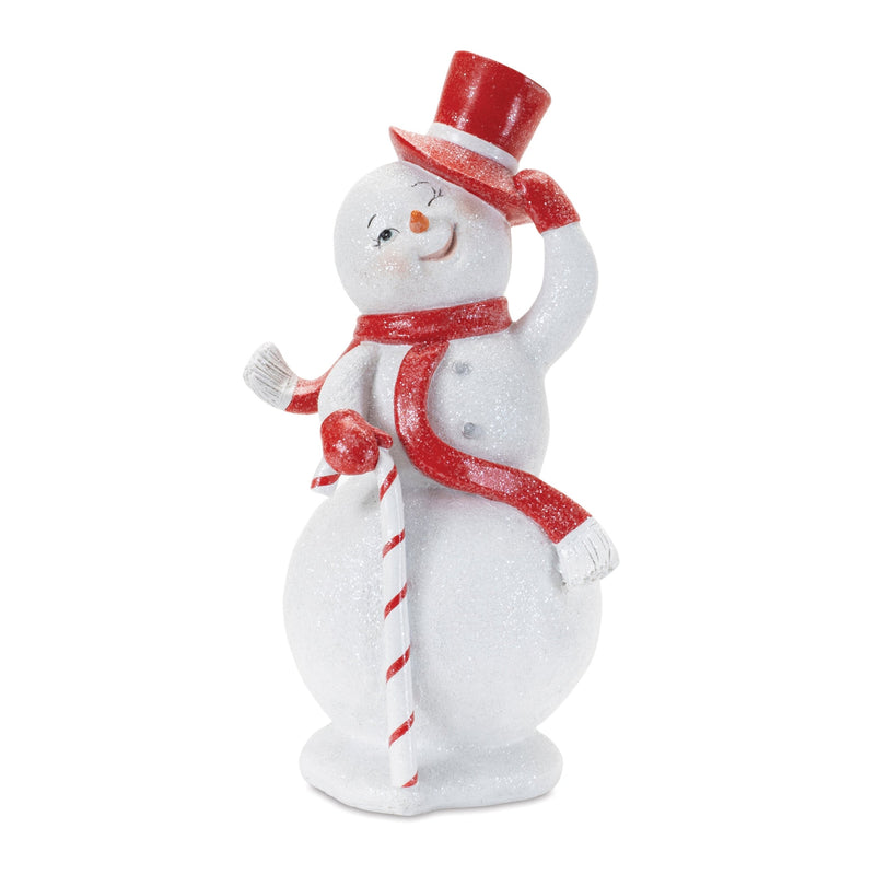 Melrose Snowman with Candy Cane Figurines (Set of 2