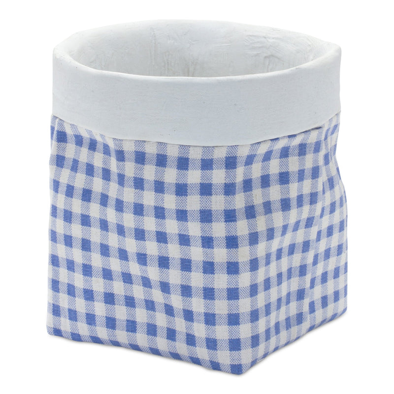 Melrose Gingham Sack Design Stone Planter Set of 2 Planter