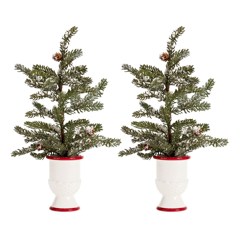 Melrose Mini Pine Tree with Ceramic Pot (Set of 2)