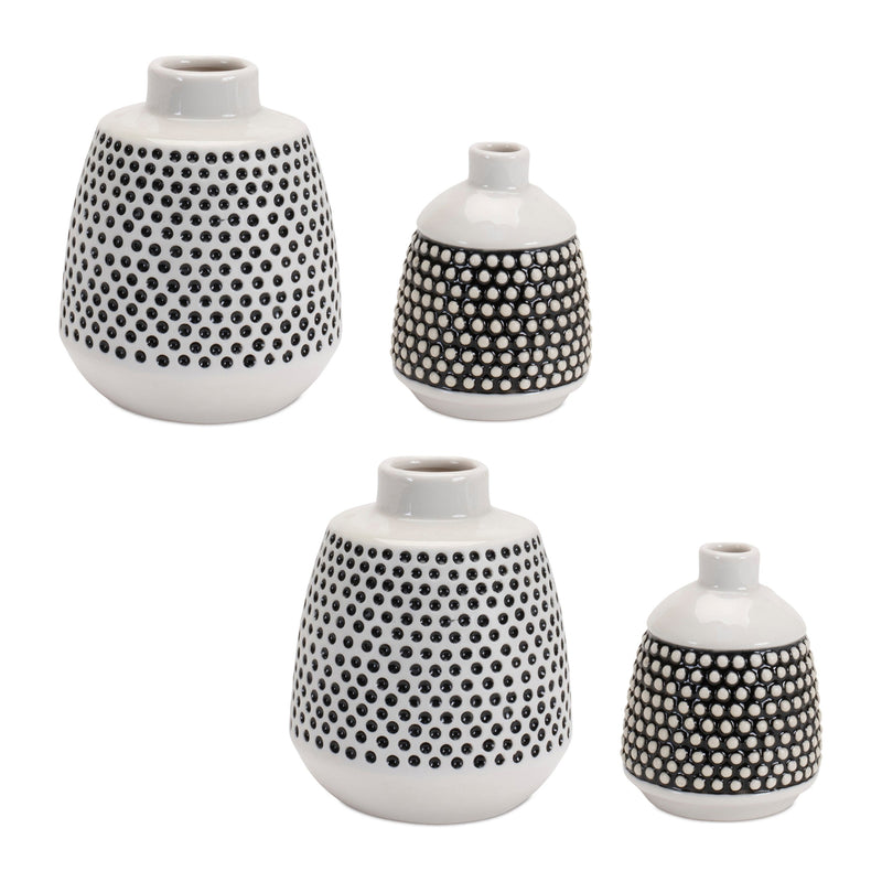 Melrose Bubbled Ceramic Bud Vase (Set of 4)