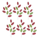 Melrose Glittered Fabric Holly Spray (Set of 6)