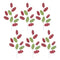 Melrose Glittered Fabric Holly Spray (Set of 6)