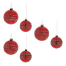 Melrose Red Glittered Glass Ball Ornament (Set of 6)
