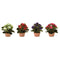 Melrose Assorted Kalanchoe Flower in Terra Cotta (Set of 4)