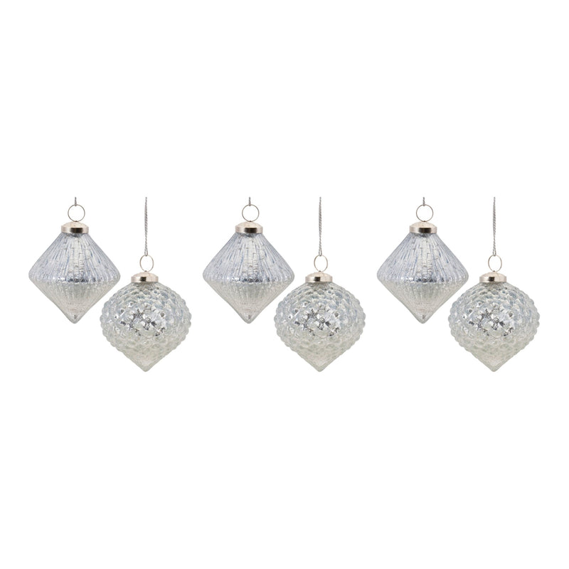 Textured Mercury Glass Ornament (Set of 6)