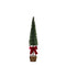 Melrose PVC Bottle Brush Design Pine Tree Decor with Bow (Set of 3)