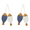 Melrose Fir Wood Fish Ornament (Set of 2)