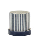 Melrose Geometric Pattern Planter with Plate Set of 2 Planter, Dolomite