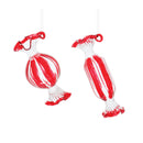 Melrose Glass Peppermint Candy Ornament (Set of 12)