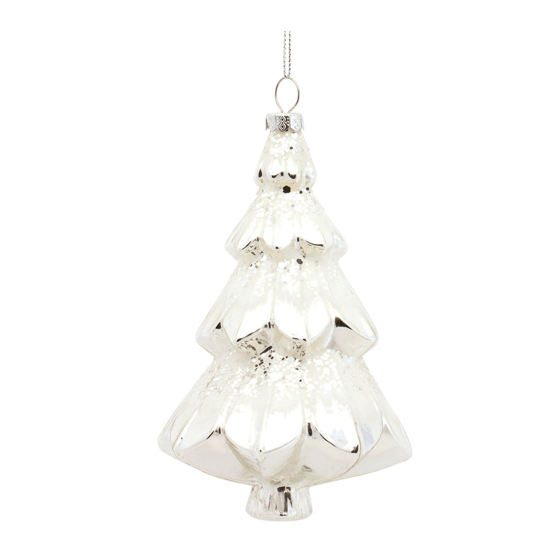 Melrose White Frosted Pine Tree Ornament (Set of 6)