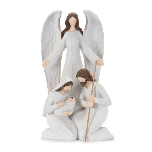Melrose Holy Family with Angel Statue 16"H
