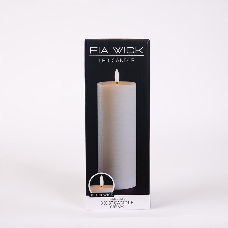 Melrose FIA Wick Ivory Pillar Candle (Set of 2)