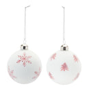 Melrose Frosted Snowflake and Tree Ball Ornament (Set of 12)