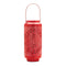 Melrose Punched Metal Candle Lantern 15.5"H Industrial Red