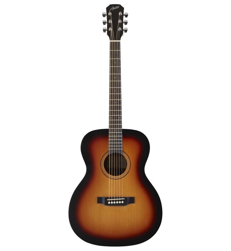 Austin AA25-OSSB Acoustic Orchestra Guitar - Satin Sunburst Finish