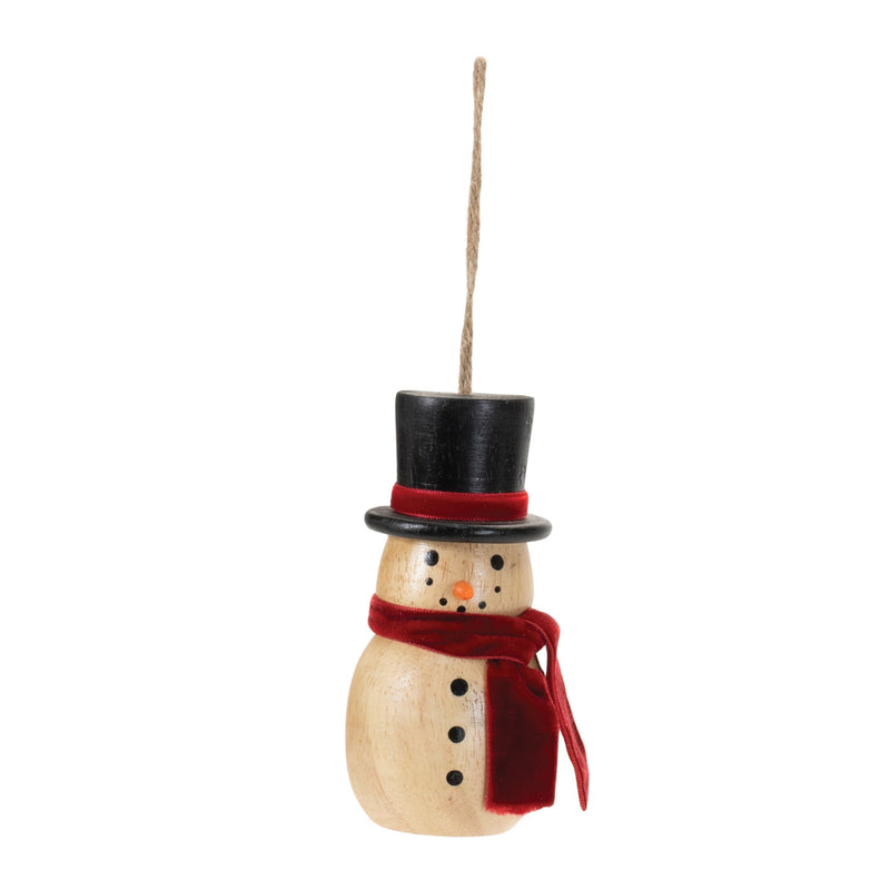 Melrose Wooden Snowman Ornament (Set of 12)