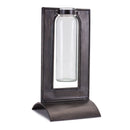 Melrose Glass Bottle Vase in Metal Holder 8"H