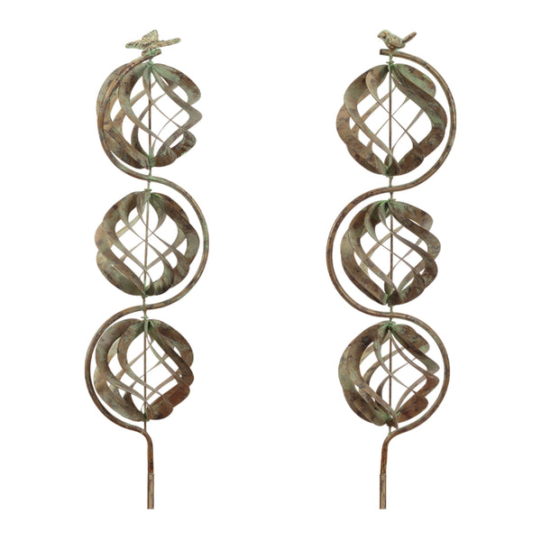 Melrose Bird and Butterfly w/Triple Orb Stake (Set of 4)