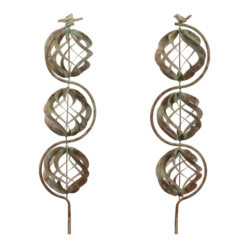 Melrose Bird and Butterfly w/Triple Orb Stake (Set of 4)