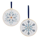 Metal Modern Snowflake Disc Ornament (Set of 12)