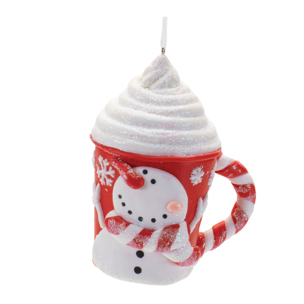 Melrose Peppermint Snowman Mug Ornament (Set of 12)
