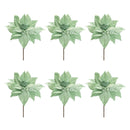 Melrose Glittered Poinsettia Flower Stem (Set of 6)
