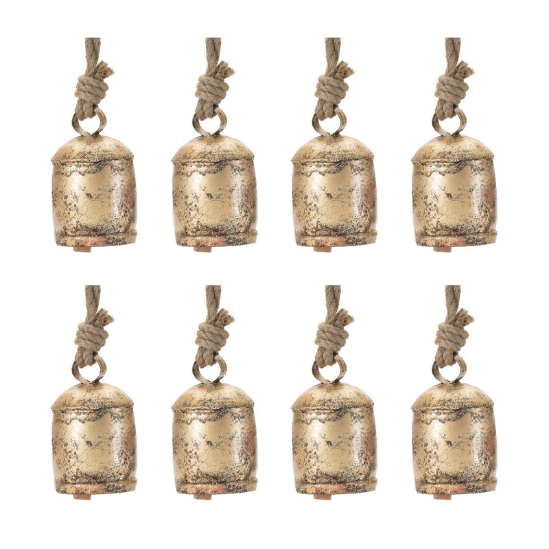 Melrose Distressed Metal Bell Ornament (Set of 8)