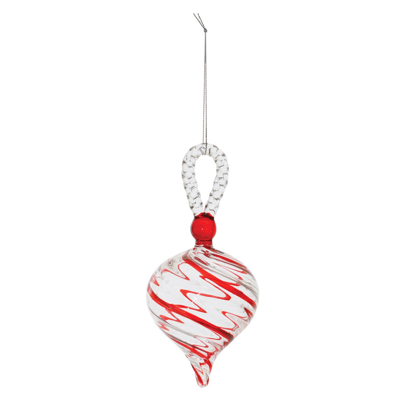 Swirled Glass Drop Ornament (Set of 6)