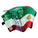 Rossetti 31-Button Diatonic Accordion 12 Bass GCF Red/White/Green – 3112-GCF-RWG