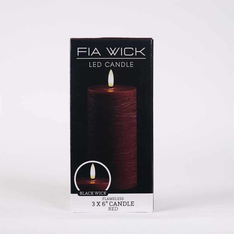 Melrose FIA Wick Red Pillar Candle (Set of 2)