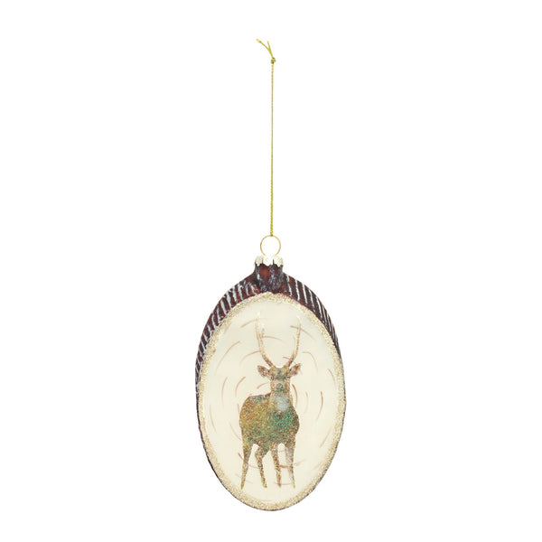 Melrose Deer Disc Ornament (Set of 12)