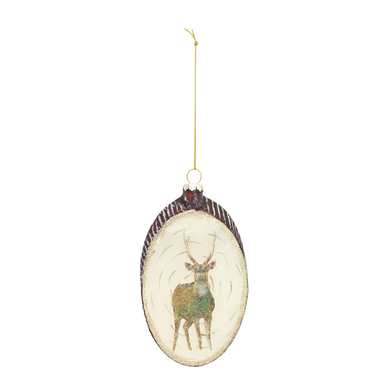 Melrose Deer Disc Ornament (Set of 12)