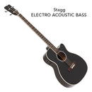 Stagg Jumbo Acoustic-Electric Bass Guitar with Cutaway – Black – SA40BASS ACE-BK