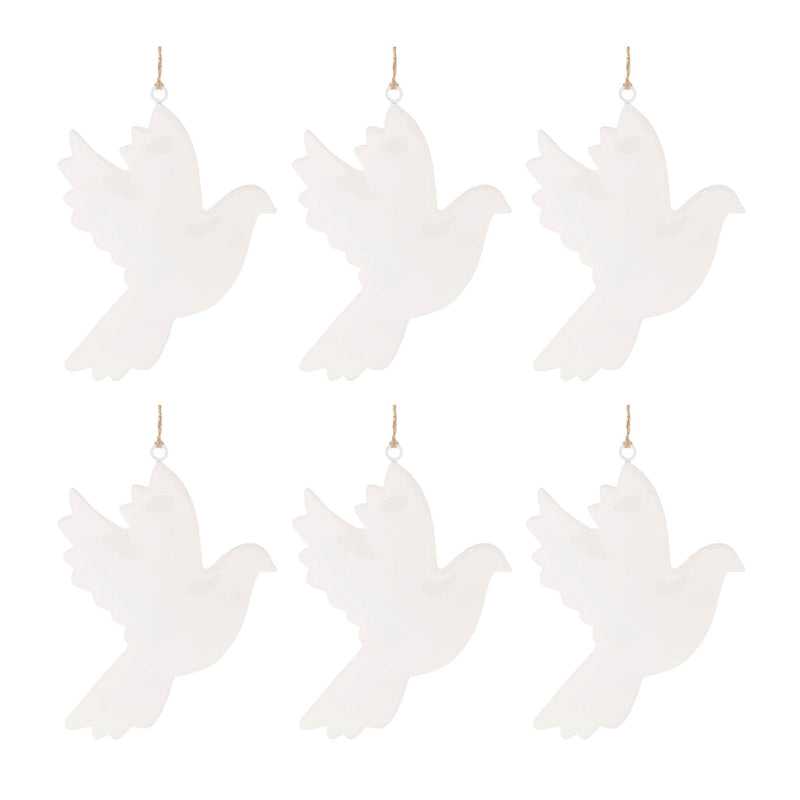 Melrose Metal Dove Bird Ornament (Set of 6)