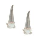 Melrose Modern Terra Cotta Gnome Figurine with Marble Finish (Set of 2)